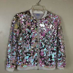 NWOT More than magic girls sequin jacket sz L 8/10